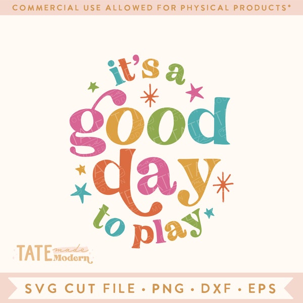 It's a good day to play SVG cut file - Summer fun svg, Retro summer kid svg, summer svg for shirt - Commercial Use, Digital File