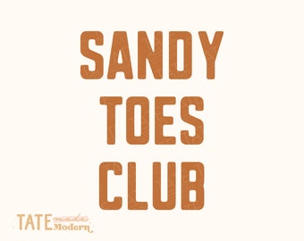 Sandy toes club SVG cut file - minimal summer png, summer babe svg, minimal summer png, barefoot babe png- Commercial Use, Digital File