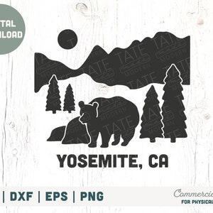 Yosemite National Park retro SVG cut file, Yosemite California png, California state retro svg - Commercial Use, Digital File