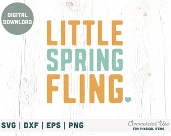 Little spring fling SVG cut file - Retro boy spring svg, spring shirt svg, minimal spring png, sibling png - Commercial Use, Digital File