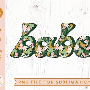 St. Patricks Day Floral retro Babe PNG for sublimation, shamrock babe png, mama and me png - Commercial Use, Digital File