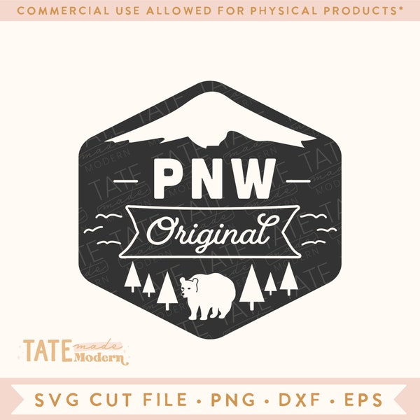 PNW Original SVG cut file - Mt Hood Mountain svg, Oregon svg, Washington svg, Outdoor svg, PNW Native svg - Commercial Use, Digital File