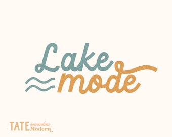 Lake Mode SVG cut file - Retro summer svg, Lake life svg for shirt, boating life svg, summer lake quote svg - Commercial Use, Digital File