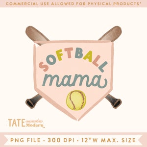 Softball mama PNG file - watercolor softball png, softball girl png, pink softball mom png - Commercial Use, Digital File