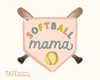 Softball mama PNG file - watercolor softball png, softball girl png, pink softball mom png - Commercial Use, Digital File