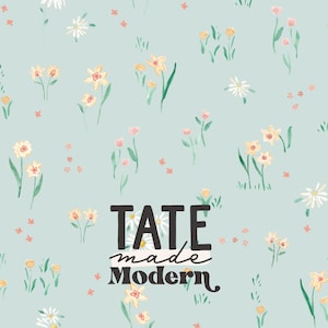 Aquarelle ditsy floral Seamless Pattern File - motif bleu printemps sans couture, ferme florale sans couture, motif de tissu tulipe jonquille