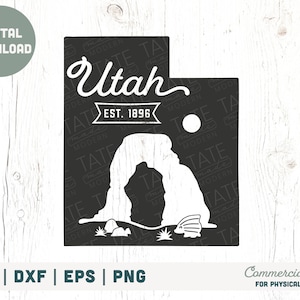 Vintage Utah SVG geschnitten Datei, Arches Utah png, Delicate Arch Utah svg, Utah retro Shirt svg, Utah Zustand Karte png - kommerzielle Nutzung, digitale Datei