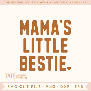 Mamas kleine Bestie SVG Schnittdatei - Minimale Mädchen svg für T-Shirt, Muttertags svg für Jungen, Mamas Bestie svg- Kommerzielle Nutzung, digitale Datei