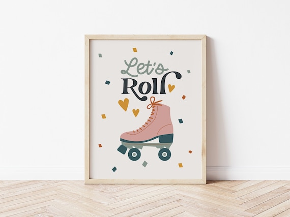 Retro Roller Skate Printable Art, Boho Retro Kid Room Art, Modern Playroom art earth tones- PRINTABLE | DIGITAL Download 8x10, 16x20, A3, A4