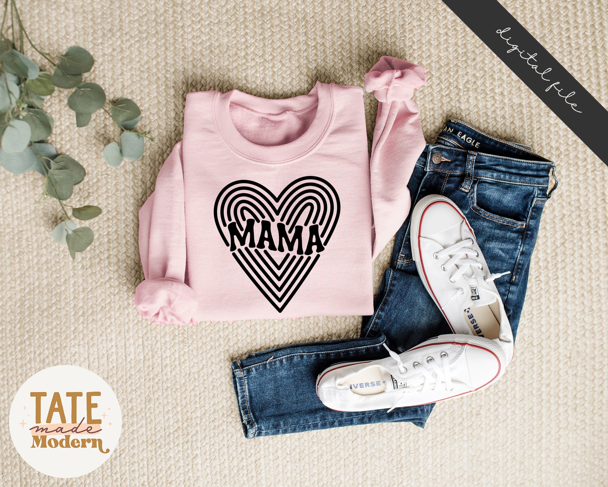 Mama Retro Heart SVG Cut File - Groovy Mama Shirt Svg, Mama Vibes Svg ...