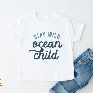 Stay wild ocean child SVG cut file beach kid svg, Retro summer kid png, beach quote png, ocean babe svg Commercial Use, Digital File image 2