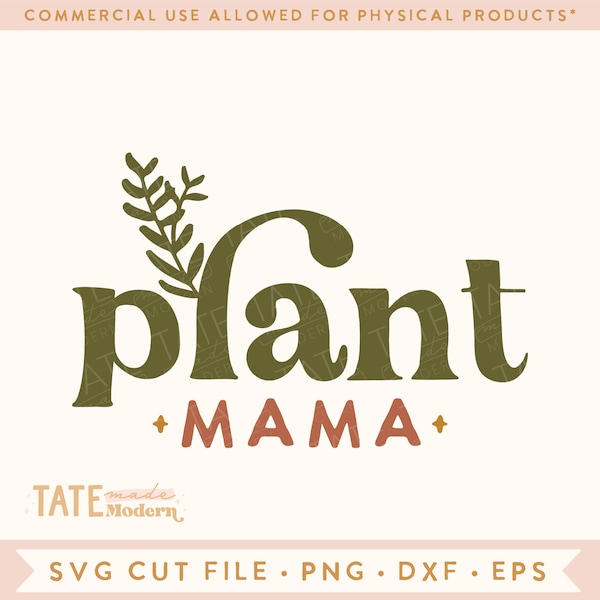 Plant mama SVG cut file - boho plant lady shirt svg, Boho plant mom PNG, plant lady png, boho plant lover svg - Commercial Use, Digital File