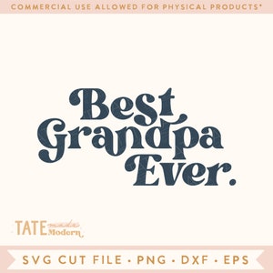 Meilleur grand-père de tous les temps. Fichier de coupe SVG rétro - fête des pères, svg cool papy, cadeau chemise fête des pères svg - usage commercial, fichier numérique
