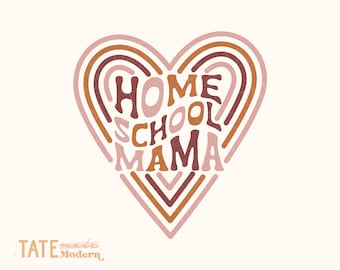 Homeschool Mama Retro SVG cut file - homeschool mom shirt svg, retro homeschool life svg, back to school svg - Commercial Use, Digital File