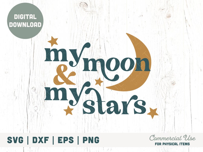 Download Retro Vintage Baby Svg Digital File Boho Wedding Decor Svg My Moon My Stars Svg Cut File Celestial Bridal Shower Svg Commercial Use Clip Art Art Collectibles Vadel Com