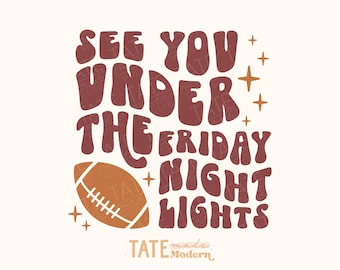 Friday night lights SVG cut file - Retro football mom svg, high school football shirt svg, fall mama svg - Commercial Use, Digital File