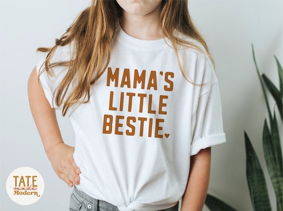 Mama's Little Bestie SVG Cut File - Minimal Girl Svg for T-shirt