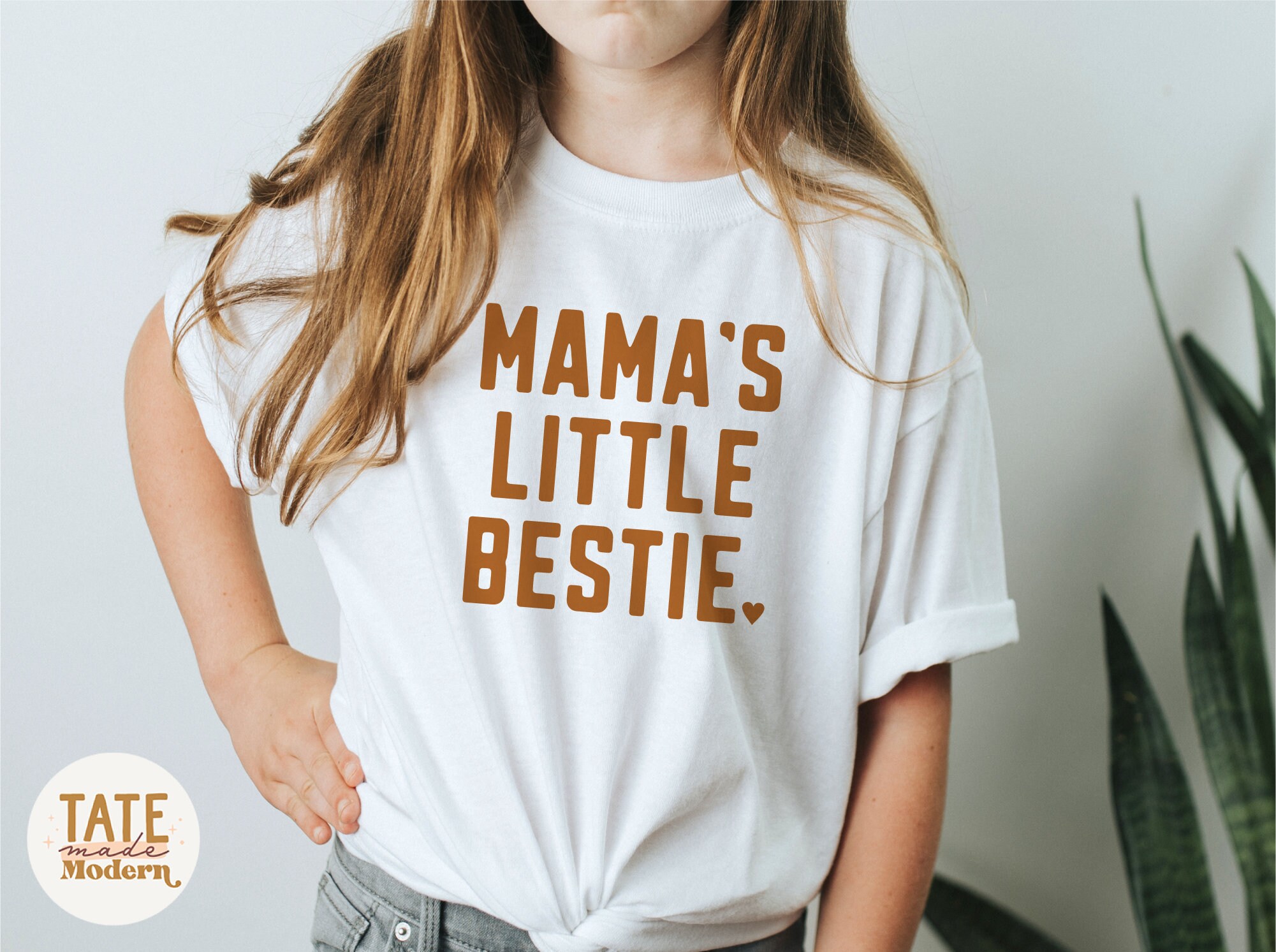 Mama's Little Bestie SVG Cut File - Minimal Girl Svg for T-shirt