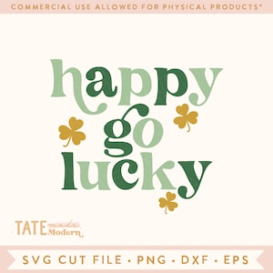 Happy go lucky SVG gesneden bestand - retro St. Patricks Day svg, schattige jongen st. Patricks png, boho st patricks svg - commercieel gebruik, digitaal bestand
