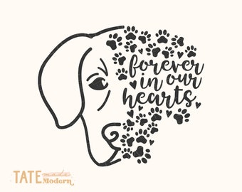 Für immer in unseren Herzen SVG schneiden Datei - Hunde Verlust svg, Haustier Verlust svg, Hunde Gedenkgeschenk svg, Hundeerinnerung svg - Kommerzielle Nutzung, digitale Datei