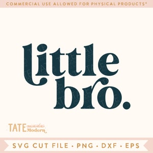 File di taglio Little Bro SVG - Retro fratellino in formato SVG, Retro nuovo bambino in formato SVG, figli fratelli in formato SVG, fratellino PNG - Uso commerciale, File digitale