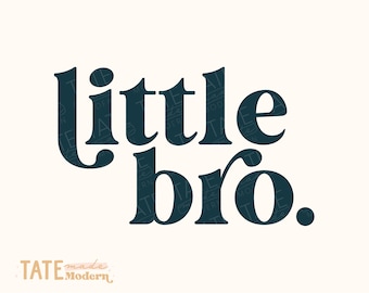 Little Bro SVG cut file - Retro little brother svg, Retro new baby svg, sons brothers svg, little bro png - Commercial Use, Digital File