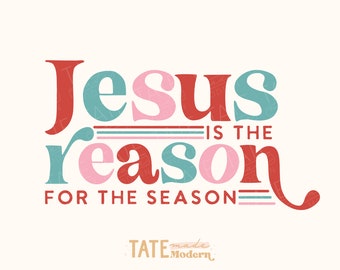 Jesus is the reason for the season retro SVG cut file, Christian Christmas svg, retro christian shirt png - Commercial Use, Digital File