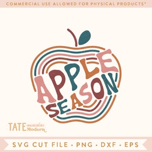 Apfel Saison retro SVG schneiden Datei - Retro Herbst svg, Kind Herbst Shirt svg, Apfelernte PNG, Herbst Mama svg - Kommerzielle Nutzung, Digitale Datei