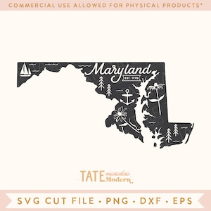 Vintage Maryland SVG cut file - Maryland home svg, Maryland state symbols svg, Maryland shirt PNG - Commercial Use, Digital File