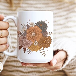 Retro Fall floral bouquet PNG for sublimation - blush pink rust Retro fall, fall mama png, floral thanksgiving- Commercial Use, Digital File image 4