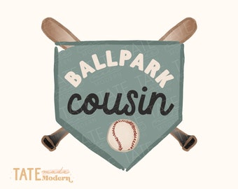 Ballpark cousin PNG file - watercolor baseball png, baseball boy png, green baseball sister png - Commercial Use, Digital File