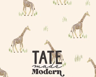 Akvarell giraff sömlös mönster fil - sommar sömlöst mönster, vilda djur sömlösa, safari sömlösa, zoo exotiska djurmönster