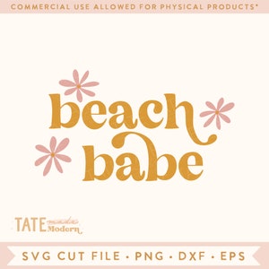 Strand Babe SVG geschnitten Datei, Boho Retro Strand Tag T-shirt svg, Ozean Kind svg, Sommer Strand Ausflug svg, Strand Leben - kommerzielle Nutzung, digitale Datei