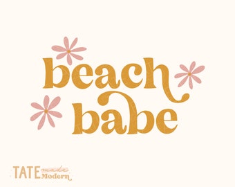 Beach babe SVG cut file, Boho retro beach day t-shirt svg, Ocean child svg, Summer beach trip svg, Beach life - Commercial Use, Digital File