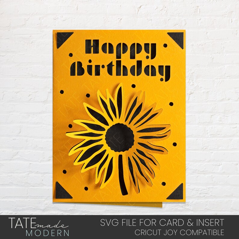 Download Cricut Joy Happy Birthday Sunflower Pop-Up Card SVG Insert ...