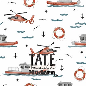 Sea Rescue watercolor Seamless Pattern File - water rescue seamless pattern, nautical seamless, rescue boats life ring seamless pattern