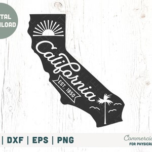 Vintage Californië SVG gesneden bestand - Californië thuis SVG, Golden State SVG, Los Angeles SVG, Palm Springs SVG - commercieel gebruik, digitaal bestand