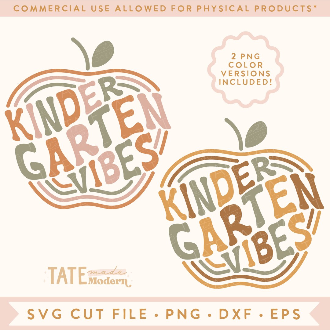 Kindergarten Vibes SVG Cut File - Retro Back to School Svg, Retro ...