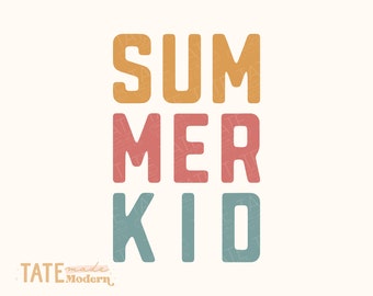 Summer kid SVG cut file - Retro summer svg, summer quote svg kid shirt, Sunkissed svg, California beach svg- Commercial Use, Digital File