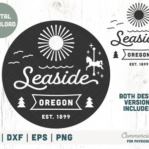 Arquivo de corte SVG à beira-mar Oregon - Oregon Coast svg, carrossel à beira-mar svg, costa oeste svg, PNW svg, turista de Oregon - uso comercial, arquivo digital
