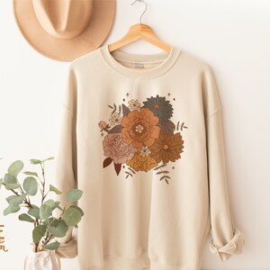 Retro Fall floral bouquet PNG for sublimation - blush pink rust Retro fall, fall mama png, floral thanksgiving- Commercial Use, Digital File image 2
