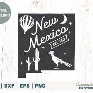 Vintage Nuevo México SVG archivo de corte - Nuevo México casa svg, símbolos del estado de Nuevo México svg, mapa de Nuevo México png - Uso comercial, Archivo Digital