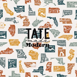 Vintage USA Terrazzo Seamless Pattern File - Erde-Ton USA nahtlose Muster, salbeigrün rost Stoffmuster