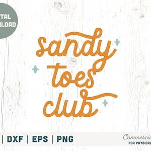 Sandy tenen club SVG gesneden bestand - zomer babe svg, Retro zomer kind png, zonneschijn baby png, zonovergoten svg - commercieel gebruik, digitaal bestand