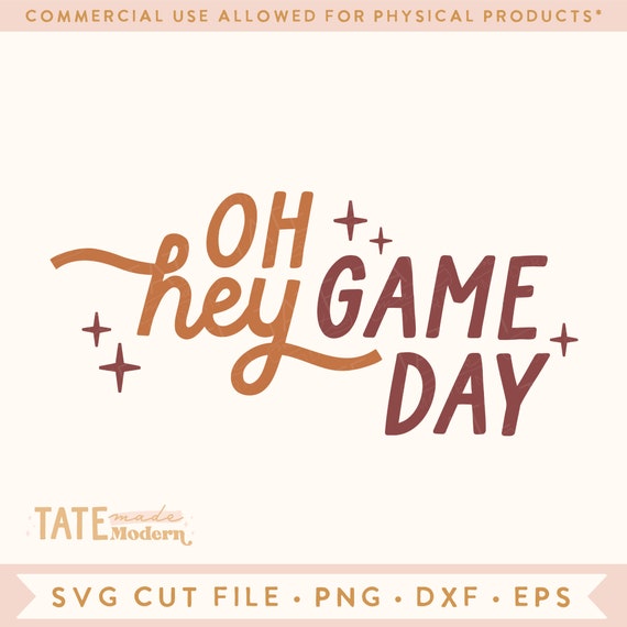 Oh hey game day SVG cut file - Football svg, soccer Mama shirt svg, baseball mom life svg, college football svg-Commercial Use, Digital File