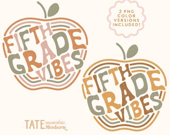 Fifth Grade Vibes SVG cut file - Retro back to school svg, retro 5th grade svg shirt, first day school svg - Commercial Use, Digital File