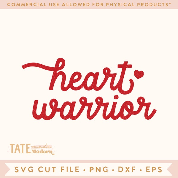 Heart warrior SVG cut file, heart awareness month svg, heart disease awareness, I wear red PNG, Go red SVG - Commercial Use, Digital File