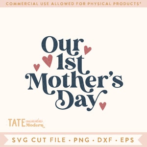 Nuestro primer archivo de corte SVG del Día de la Madre - Retro Matching Mother's Day svg para camisas, mamá y yo Mother's Day svg - Uso comercial, Archivo digital