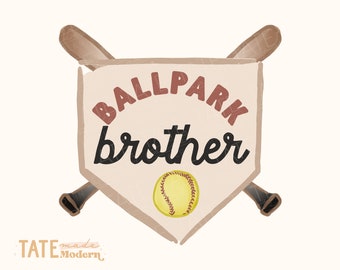 Ballpark Brother PNG file - watercolor softball png, softball kid png, neutral softball png - Commercial Use, Digital File