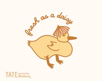 Fresh as a daisy SVG cut file - baby duck svg, farm kid svg, spring baby svg, farm animal illustration - Commercial Use, Digital File